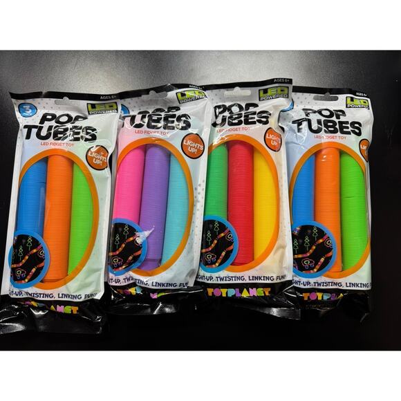 4 PKS OF 3 - 3 Pk Fidget LED tubes for ages 6+ - Picture 2 of 5